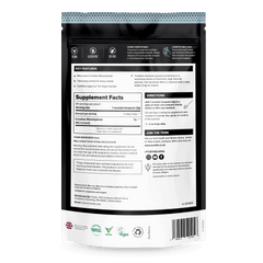 Vivo Life ultra-pure micronized creatine monohydrate supplement container with label and powder scoop, front view.