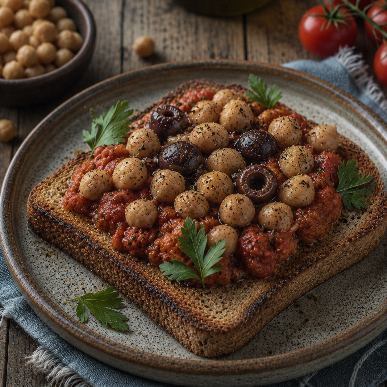 Greek Chickpeas on Toast