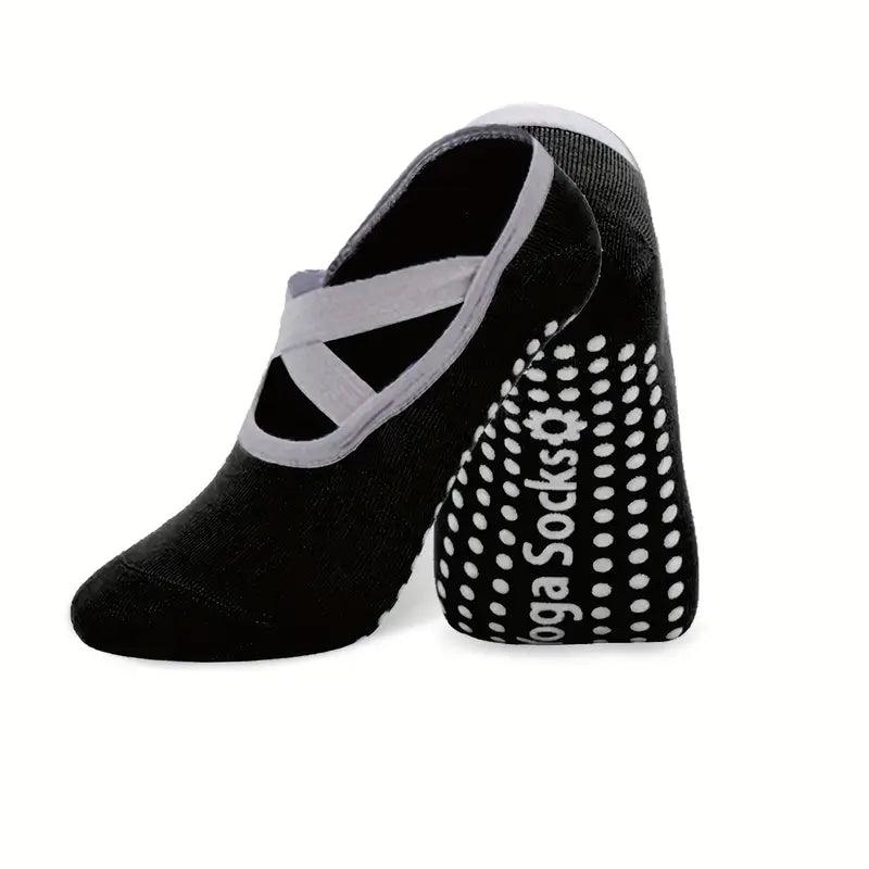 Women's yoga socks accessory by TEMU featuring non-slip grips and comfortable fabric for improved grip during yoga practice.