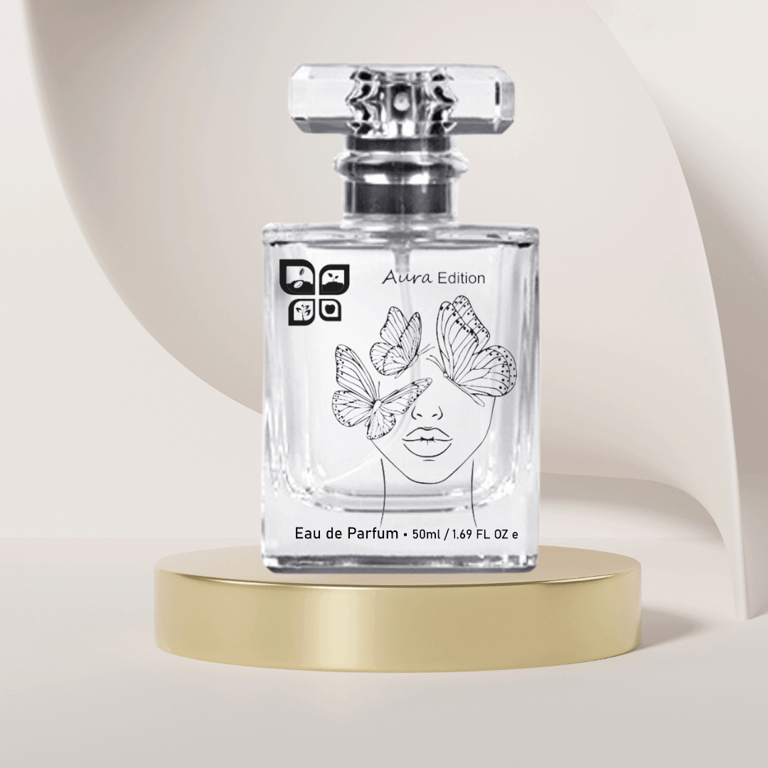 Green Life Aura Edition perfume for women, featuring a sleek green bottle, inspired by this is her, by Green Life Cyprus.