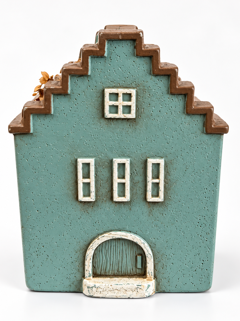 Velarte Little Haven handmade soy wax house candle in wavy blue, featuring a cozy, decorative candle design.