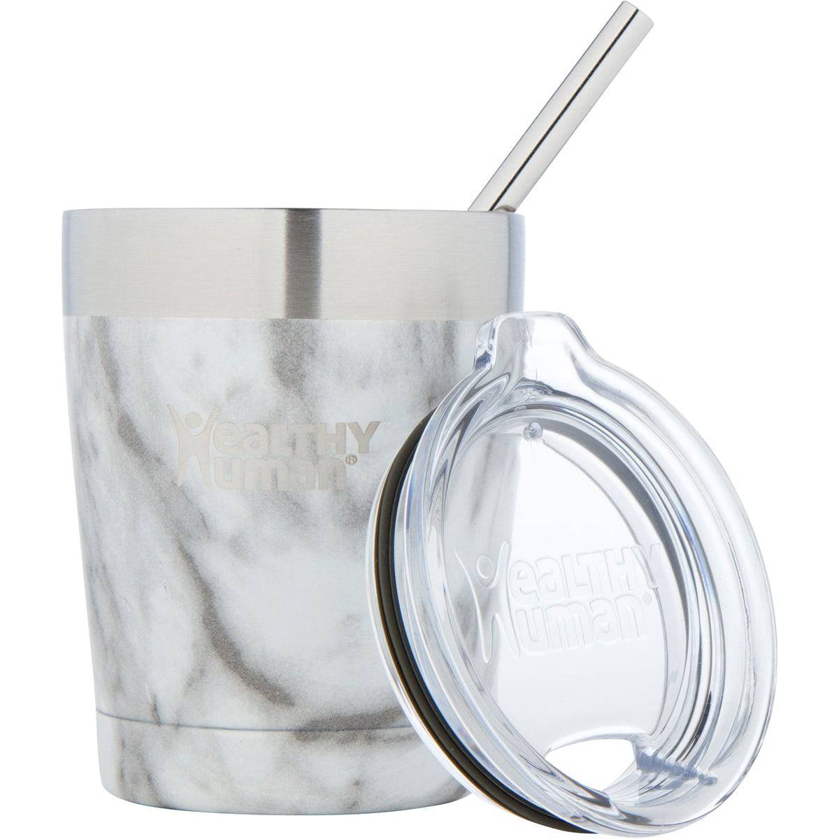 Healthy Human Cruiser Tumbler 12oz with stone-white finish, durable reusable drink accessory for hot or cold beverages.