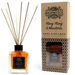 AW Gifts 200ml Ylang Ylang & Mandarin Essential Oil Reed Diffuser accessory with a glass bottle and reed sticks for aromatic fragrance.