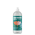 Egreeno eco dishwashing liquid with grapeseed and bergamot oils in a 750ml bottle, showing the product and packaging.