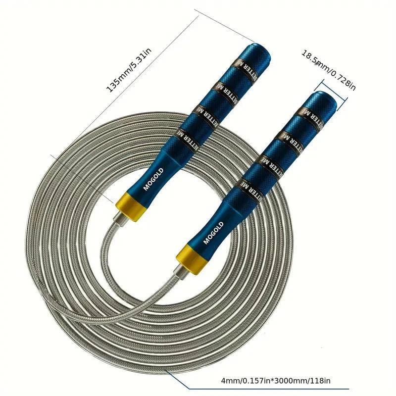 TEMU professional adjustable speed jump rope, fitness equipment for cardio exercise, with comfortable grips and lightweight design.