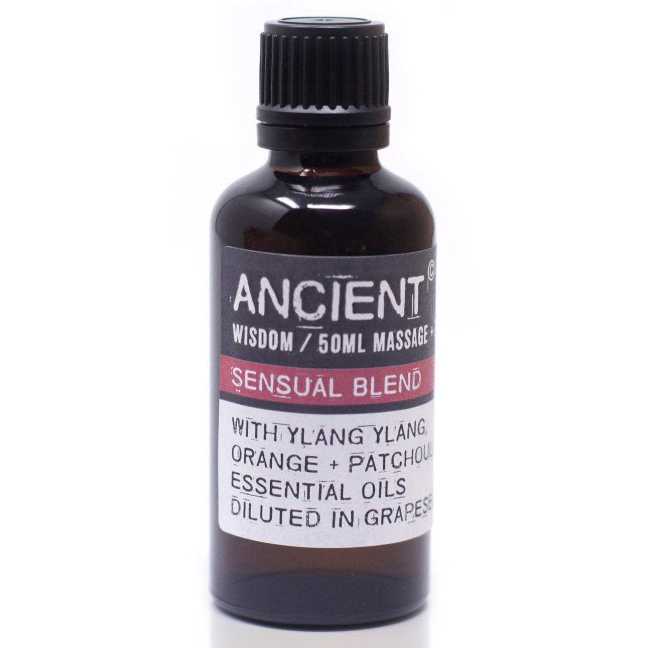 AW Gifts Sensual Massage Oil in 100ml bottle, skin care product with a smooth, calming appearance, ideal for relaxing massage sessions.