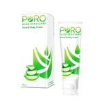 Puro Aloe Vera Care Hand and Body Cream in 75ml jar, featuring soothing aloe vera for gentle skin hydration and care.