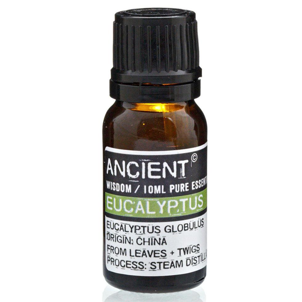 Eucalyptus essential oil in a 10ml bottle from AW Gifts, ideal for skincare and aromatherapy use.
