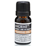A 10ml bottle of AW Gifts Jasmine Dilute Essential Oil for skin care, with a clear glass bottle and white label.