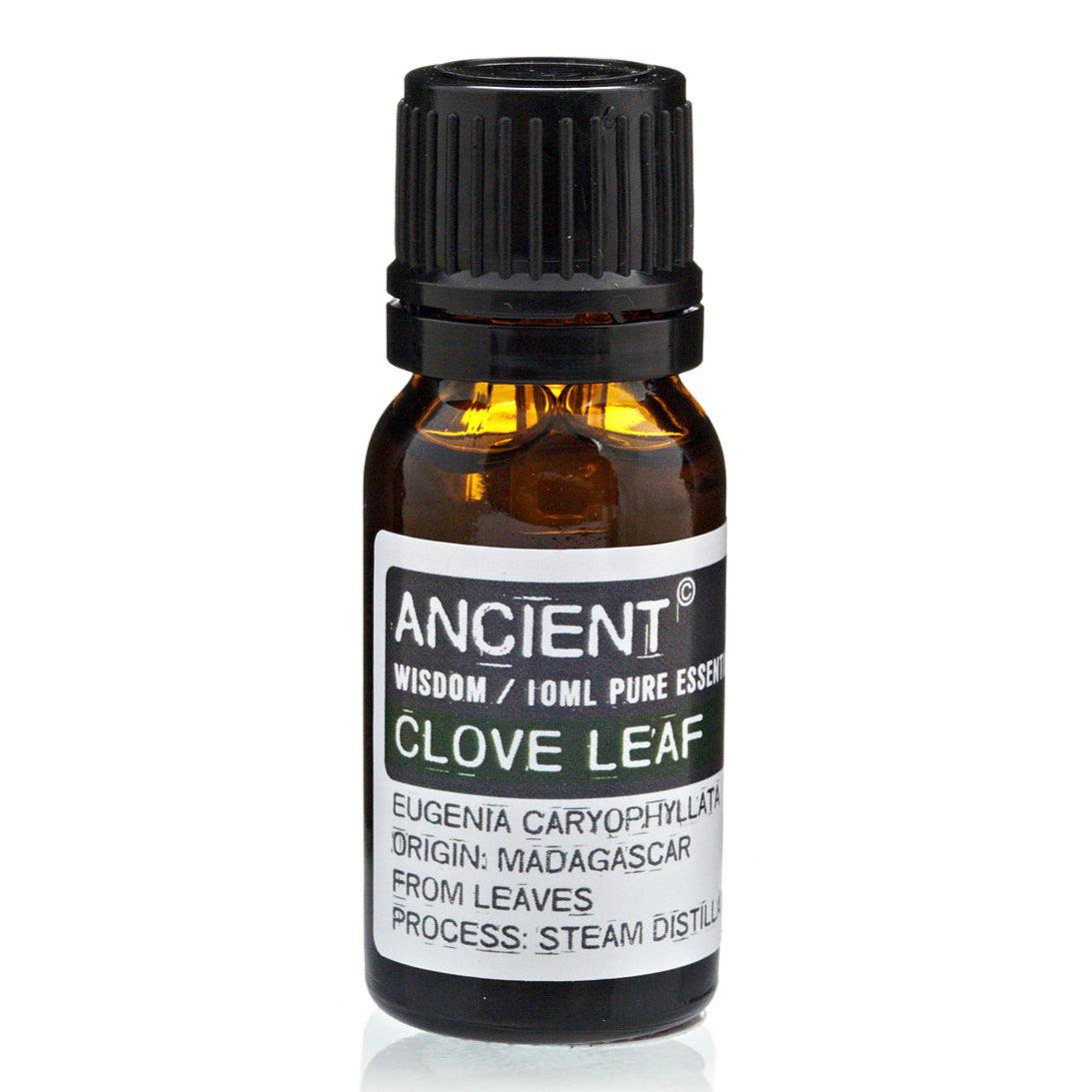 AW Gifts Clove Leaf Essential Oil in 10ml bottle, natural skin care product with amber glass container and droplet applicator.
