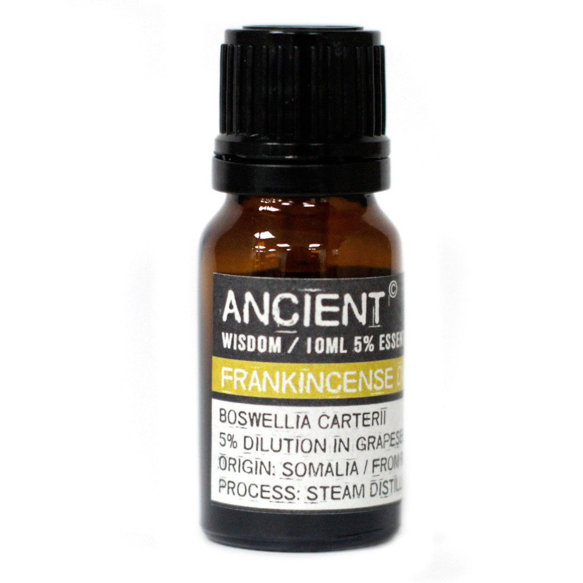 Diluted frankincense essential oil in a 10ml bottle from AW Gifts, suitable for skincare and aromatherapy use.