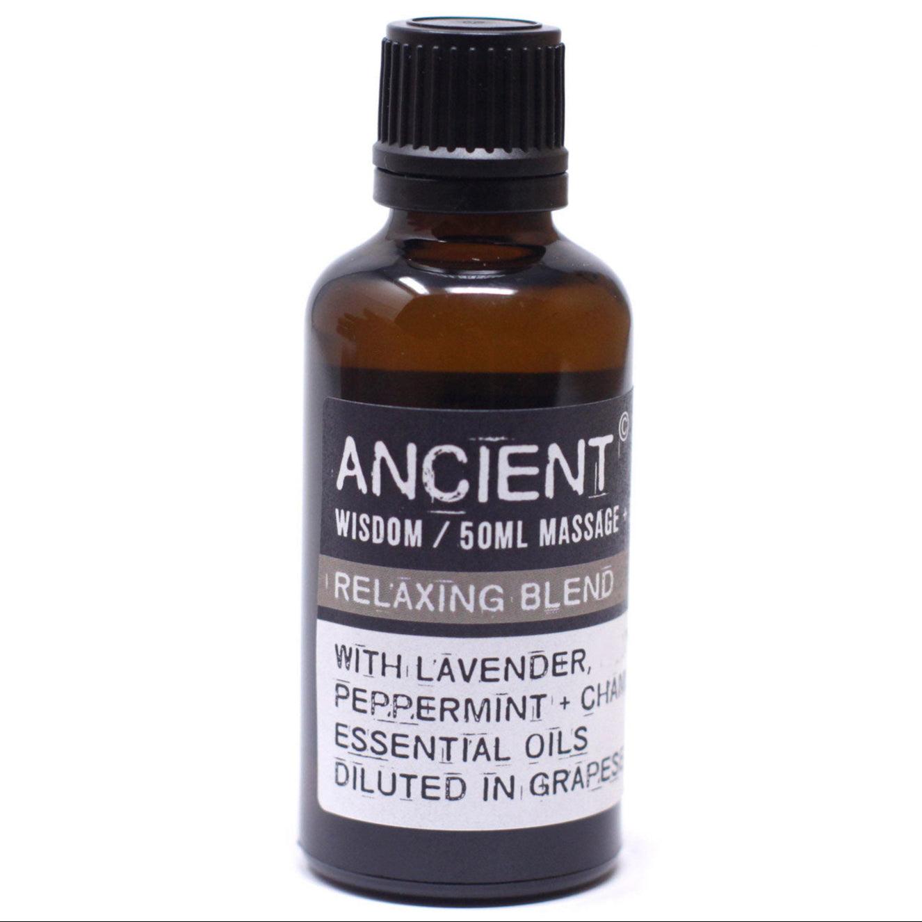 AW GIFTS Relaxing Blend Bath and Massage Oil in 100ml bottle, soothing skin care product with calming aroma.