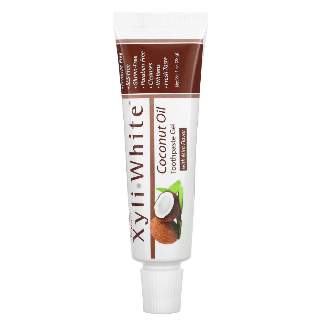 MKSTAVRINOS XyliWhite Coconut Oil Mint Toothpaste Gel in 1 oz tube, natural mouthwash with refreshing mint flavor