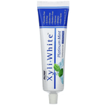 MKSTAVRINOS XyliWhite Platinum Mint toothpaste gel in 6.4 oz tube, featuring fresh mint flavor and whitening formula.