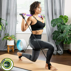 Portable Pilates Bar Kit with Resistance Bands, Exercise Bar, Latex Cords – Ideal Fitness Equipment for Home Workouts, Yoga, Strength Training, and Full-Body Exercise