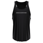 Genius Nutrition GN GYM Tank Top, black athletic sleeveless shirt with logo, designed for workout and gym training.