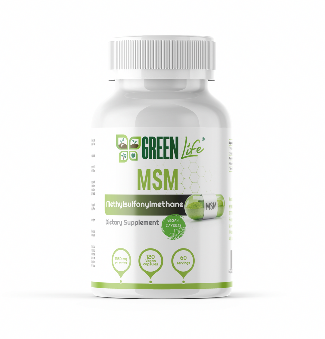 Green Life MSM — Methylsulfonylmethane, 1350mg per serving, 120 vegan capsules