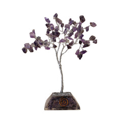 AW Gifts, Gemstone Tree with Orgonite Base - 80 Stones - Amethyst