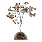 Colorful gemstone tree with 80 stones on an orgonite base, decorative gemstone accessory by AW GIFTS.