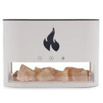 AW Gifts Blaze Aroma Diffuser with Himalayan salt chamber, USB-C connection, and flame effect, includes salt for aromatherapy.