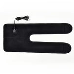 Heated USB knee massager from TEMU with adjustable straps and soft fabric for soothing comfort and relaxation at home.