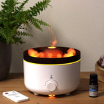 AW GIFTS large volcano effect aroma diffuser plug-in accessory in two colors, with swirling mist and modern design.