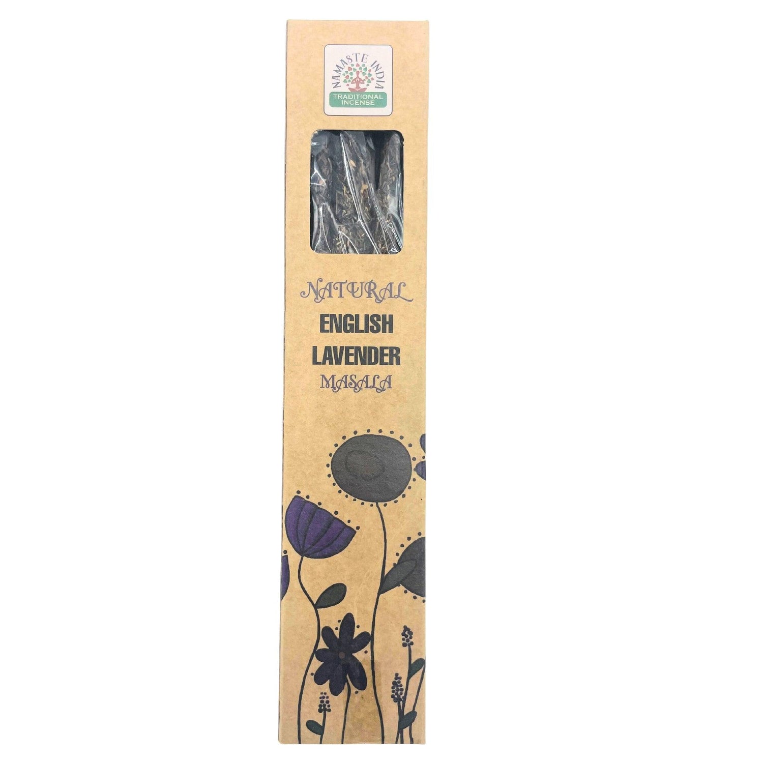 AW Gifts Natural Botanical Masala Incense with English Lavender, accessory featuring lavender-infused aromatic sticks in traditional packaging.