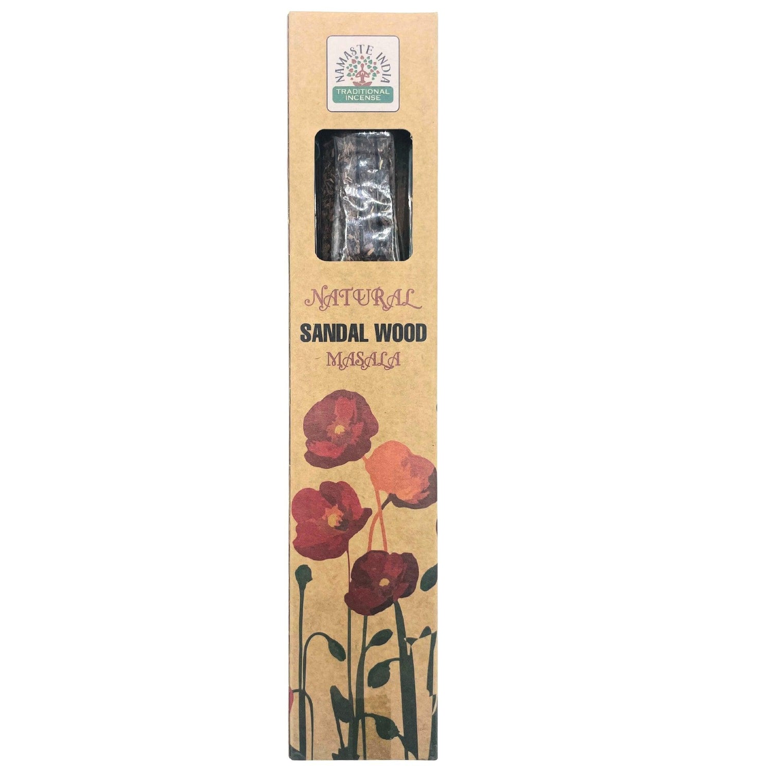 Natural botanical sandalwood masala incense accessory by AW GIFTS with traditional packaging and earthy design.