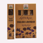 AW Gifts Natural Botanical Masala Incense in English Lavender scent, showcasing the fragrant incense sticks and packaging.