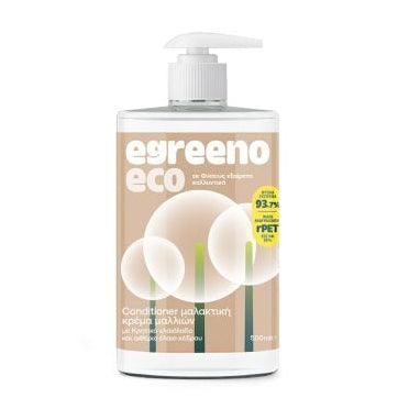 Egreeno Eco Hair Conditioner with Cretan Olive Oil and Cedar Essential Oil, 500ml bottle showing product label and packaging.
