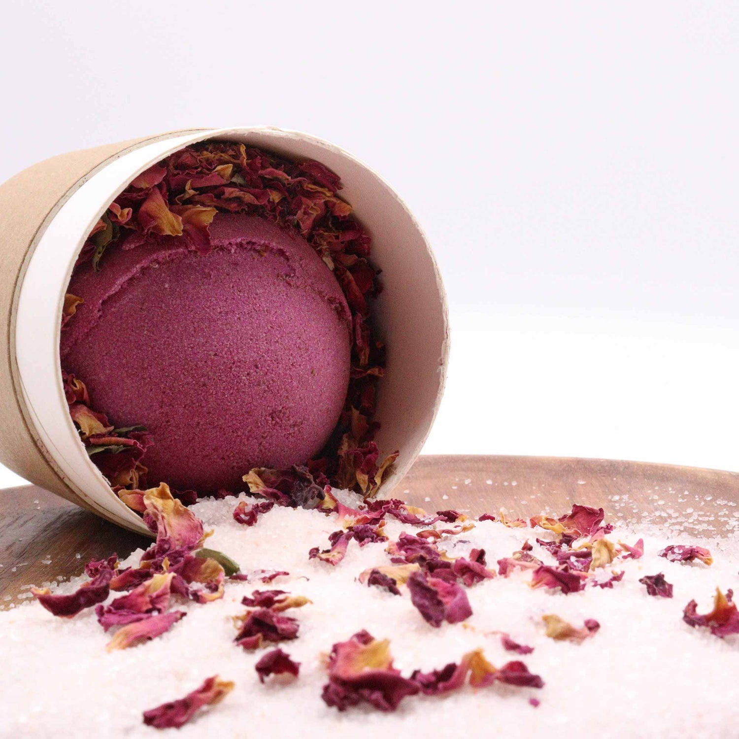 Premium single-piece Ylang Ylang and Ginger Bath Bomb by AW GIFTS, showing a colorful, aromatic bath bomb with floral and ginger accents.
