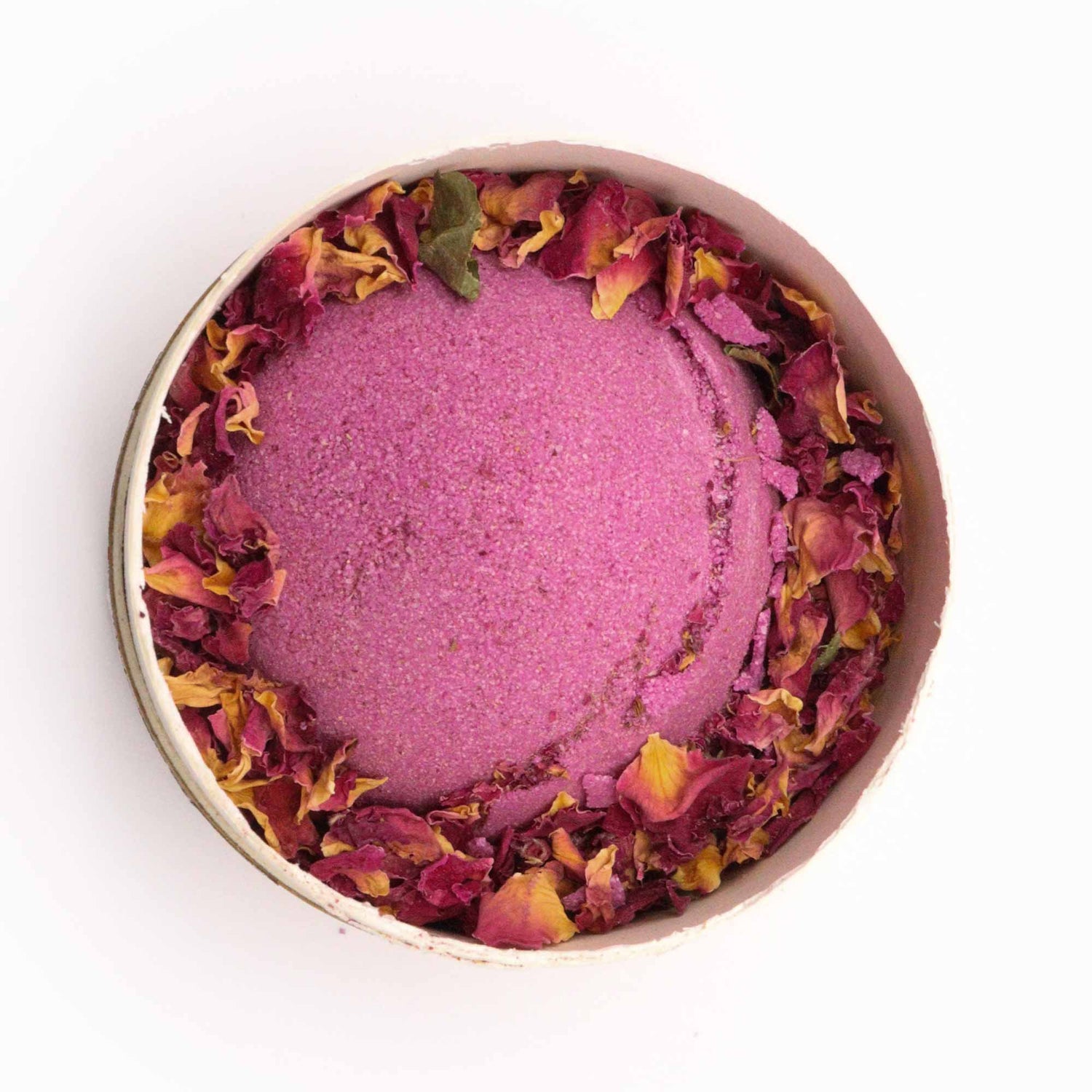 Premium single-piece Ylang Ylang and Ginger bath bomb by AW GIFTS, with a colorful, fragrant sphere for relaxing bath experiences.