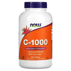 NOW Foods, C-1000, 250 Tablets - GREEN LIFE CYPRUS