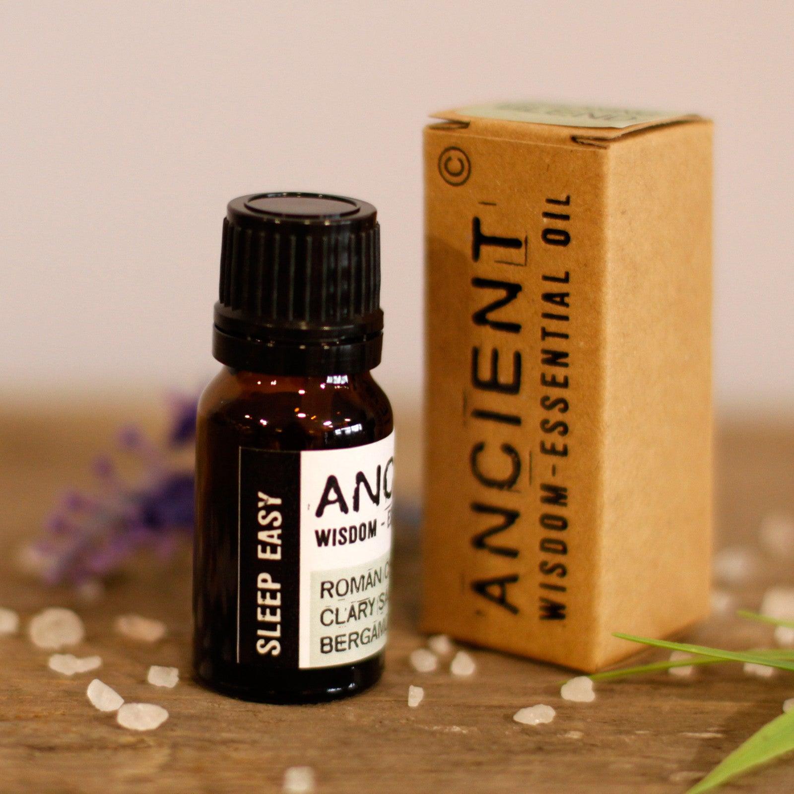 AW GIFTS Sleep Easy Essential Oil Blend in a 10ml boxed skin care bottle, designed to promote relaxation and restful sleep.