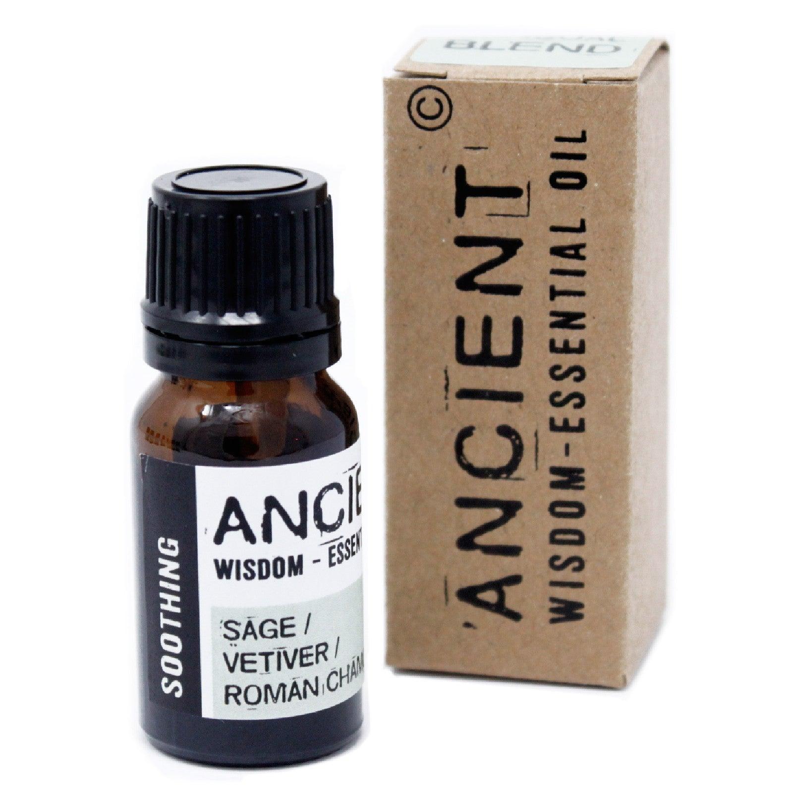 AW GIFTS soothing essential oil blend in a 10ml box, designed for skin care, with a natural, calming appearance.