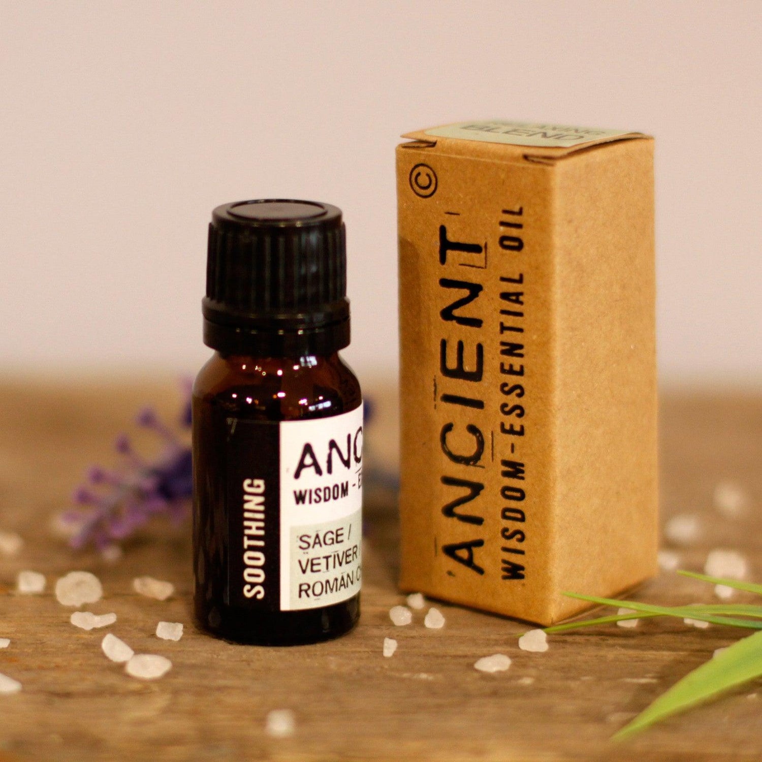 AW Gifts soothing essential oil blend in a 10ml glass bottle, ideal for skin care and relaxation.