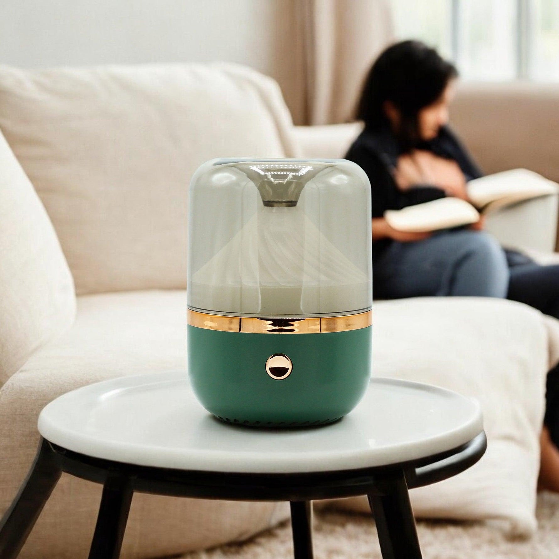 AW Gifts Urban Aroma Diffuser in white and bronze with USB power, featuring color-changing LED lights.