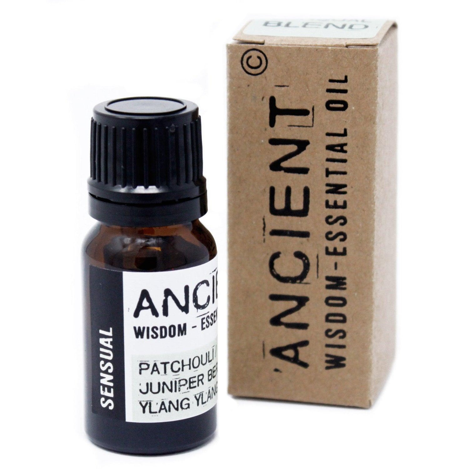 AW GIFTS Sensual Essential Oil Blend in a 10ml box, natural skincare product with aromatic oils for relaxation and skin benefits.