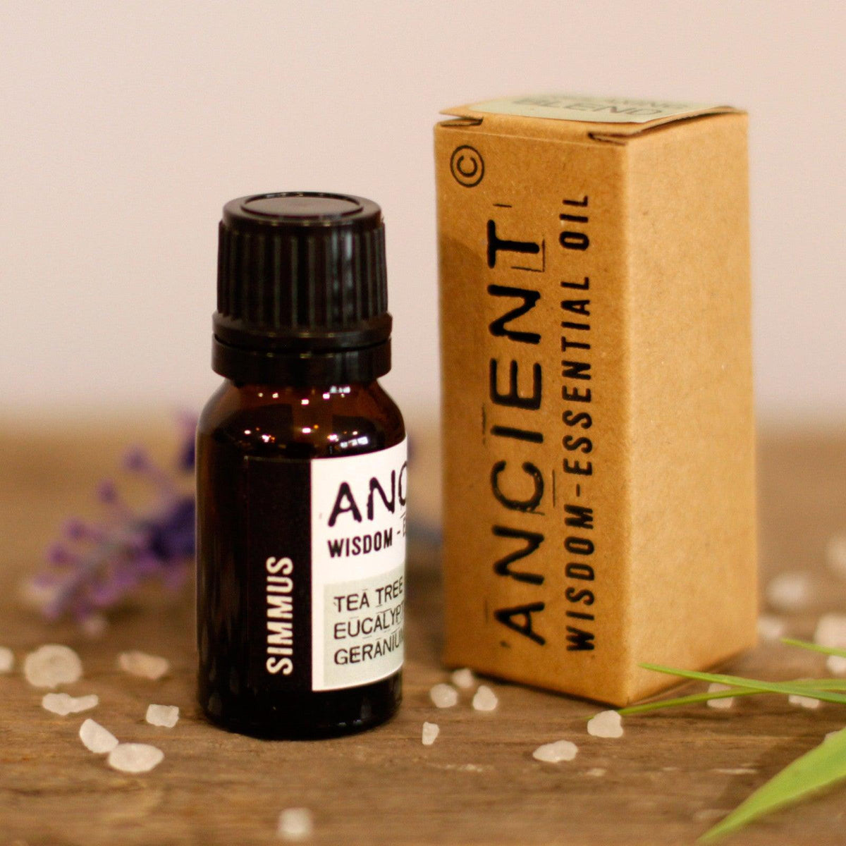 AW GIFTS Simmus Essential Oil Blend supplement in a boxed container, featuring natural essential oils for wellness.