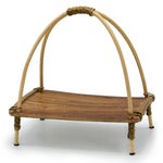 Natural coconut leaf tea stand by AW GIFTS, showcasing a handcrafted, eco-friendly tea display with intricate leaf design.