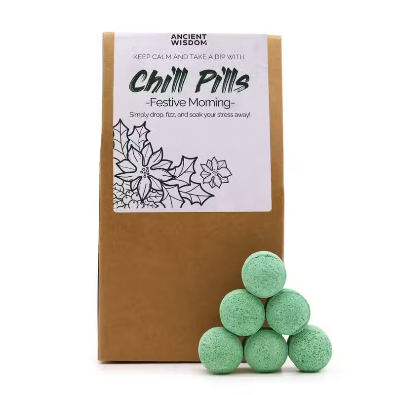 Festive Morning Chill Pills – Handmade Bath Bomb Gift Pack, 350 g
