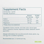 Herbalistas Salte Performance Electrolytes supplement in apple flavor, 30 sachets, with colorful sachets and branding visible.