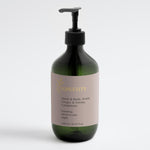 SELFMAMED Longevity Hand & Body Wash with ginger and smoky cardamom, 490ml bottle showing the product label and packaging details.