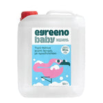 Egreeno baby dishwashing liquid with almond oil, fragrance-free, 5L bottle, designed for gentle kitchen cleaning of baby bottles and dishes.