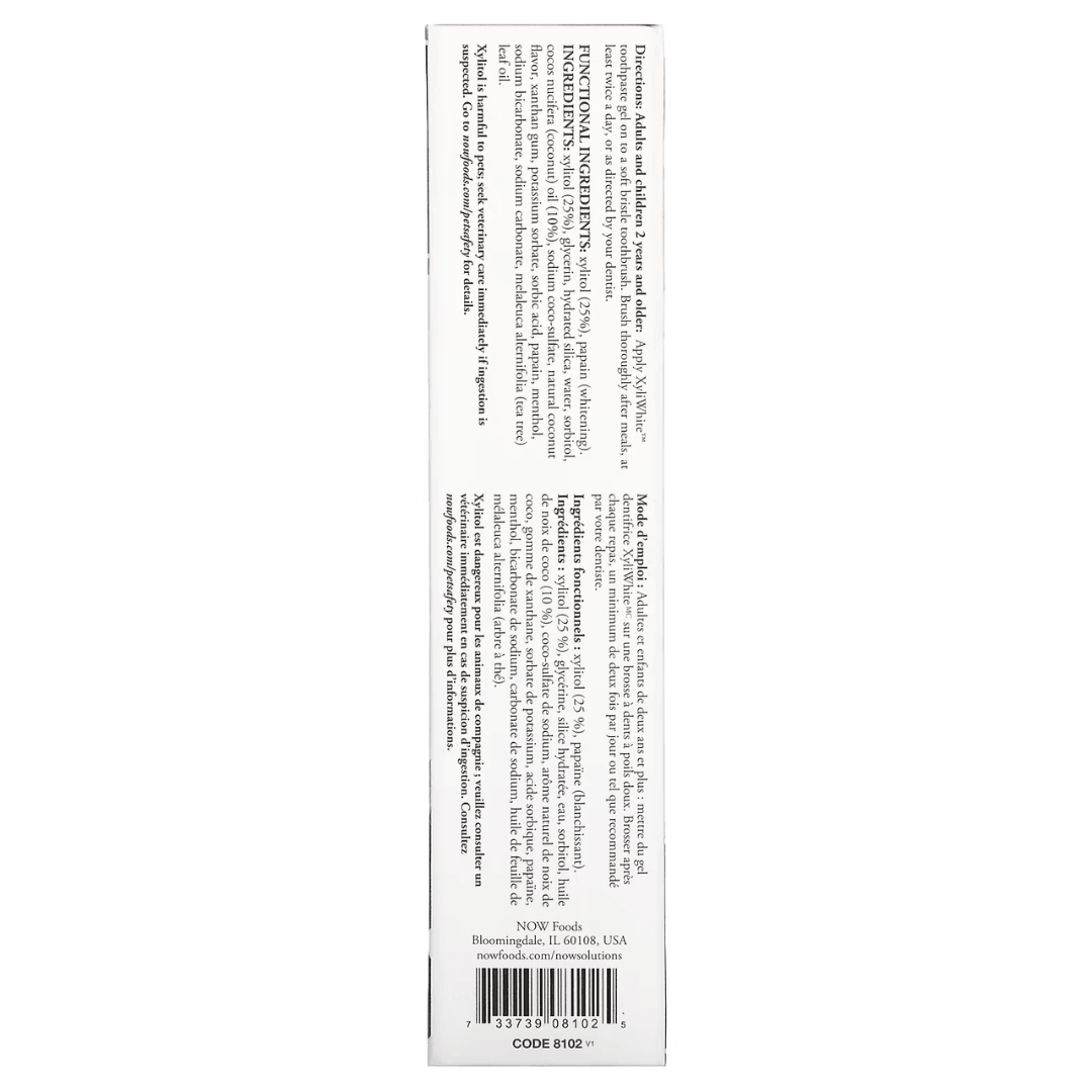 MKSTAVRINOS XyliWhite Coconut Oil Mint Toothpaste Gel in 6.4 oz tube, showing the mint-flavored toothpaste with coconut oil ingredients.