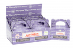 Box of 24 AW GIFTS Satya Lavender Backflow Dhoop Cones for incense burning and aromatic backflow smoke effects.
