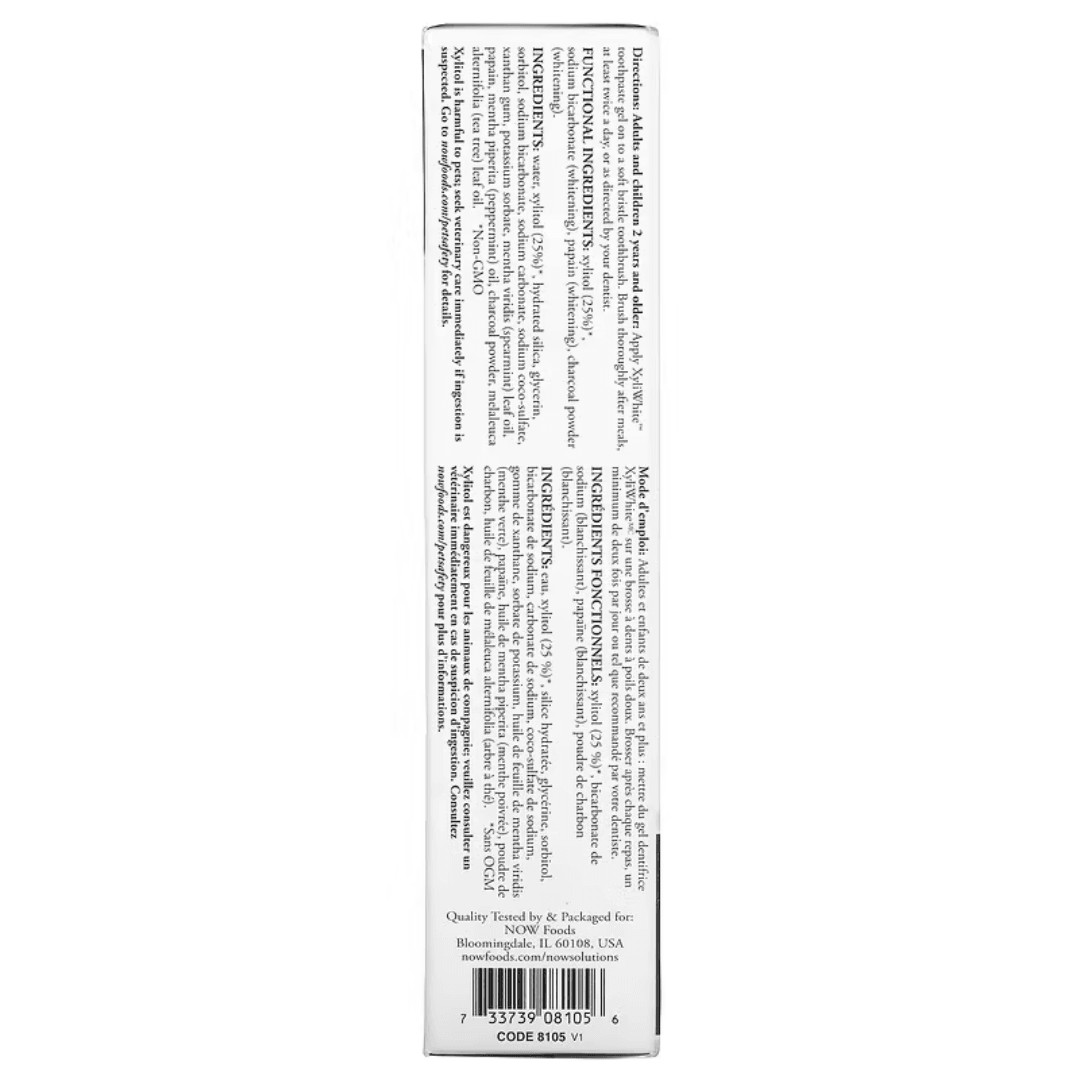 MKSTAVRINOS XyliWhite Charcoal Refresh toothpaste gel with mint, 6.4 oz, showing mint-flavored toothpaste with charcoal and mint ingredients.