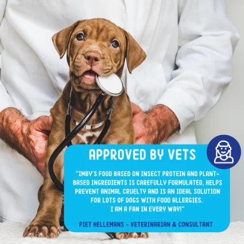 IMBY dental sticks for dogs, 100g pack, showing a close-up of the crunchy dog treat sticks in a natural setting.
