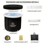 XL portable ice bath tub with insulated cover from TEMU, showing the compact, insulated tub designed for cold therapy and recovery.