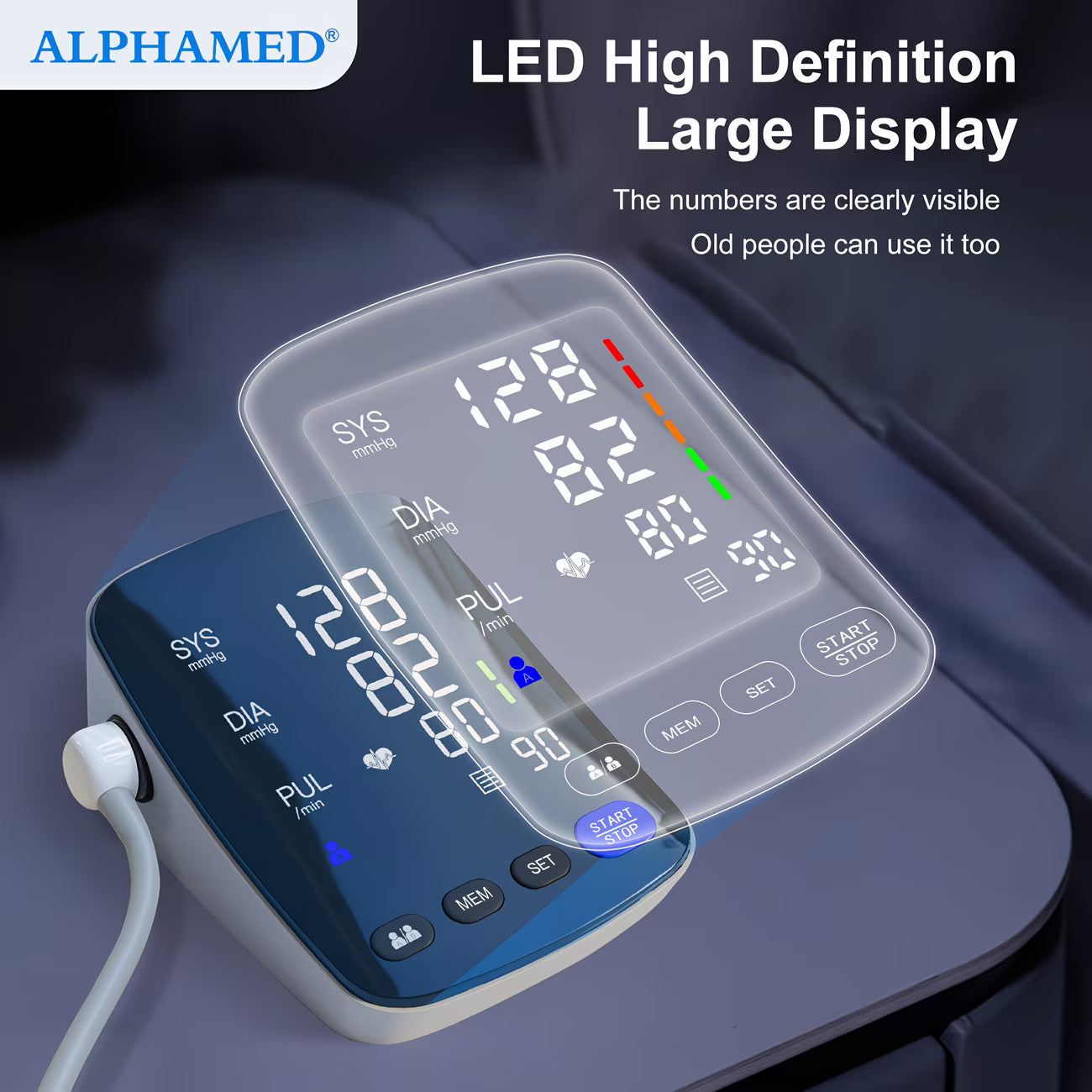 Rechargeable digital blood pressure monitor by TEMU with cuff and digital display for accurate blood pressure readings.